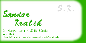 sandor kralik business card